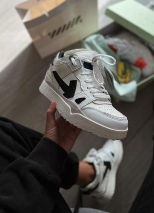 Кросівки у стилі off-white sponge mid top cloud white black