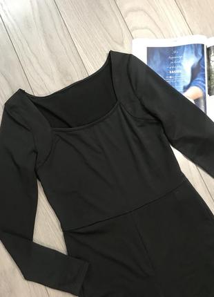 Еластичний чорний комбінезон в спорт стилі від shein p.m (l-xl)