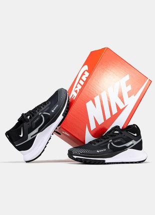 Мужские кроссовки nike pegasus trail 4 gore-tex black white найк черного с белым цветами