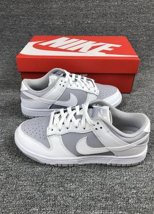 Оригінал кросівки nike dunk low retro white grey данки ретро сірі білі