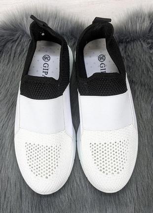 Кросівки жіночі гіпаніс літні білі з чорним 40288 фото