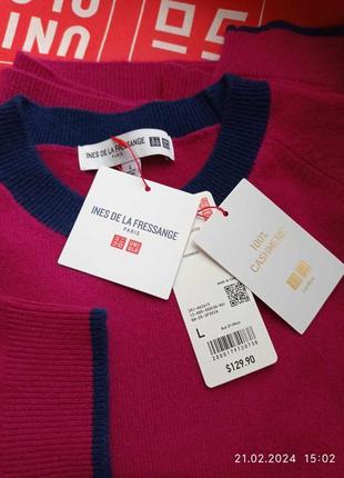 Джемпер 100% кашемір uniqlo & ines de la fressange4 фото