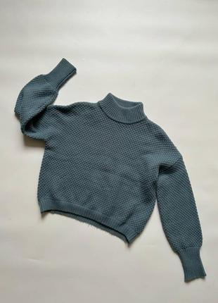 Светер короткий блакитно-сірий