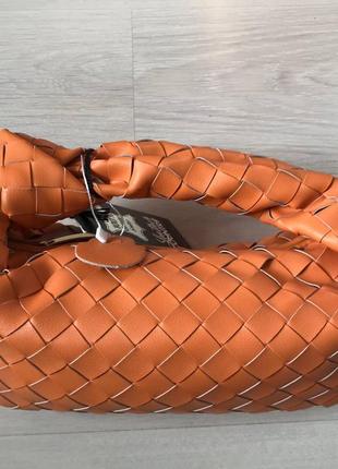 Сумка мелкое плетение leather country италия3 фото