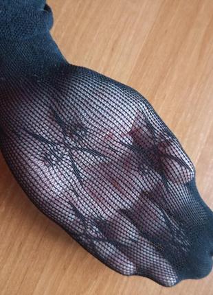 Колготы, колготки черные,сетка,узор