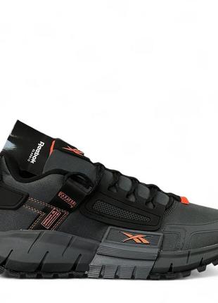 Чоловічі кросівки reebok zig kinetica edge сірі з помаранчевим7 фото