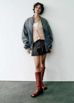 Джинсовый оверсайз бомбер, куртка, ветровка zara, коллекция 2024, размер xs/s2 фото