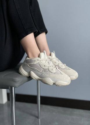 Кроссовки adidas yeezy boost 500 beige бежевые женские / мужские1 фото
