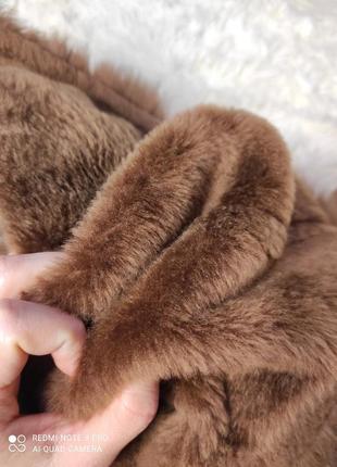 Дублянка пальто натуральне хутро шуба зима зимова тепла6 фото