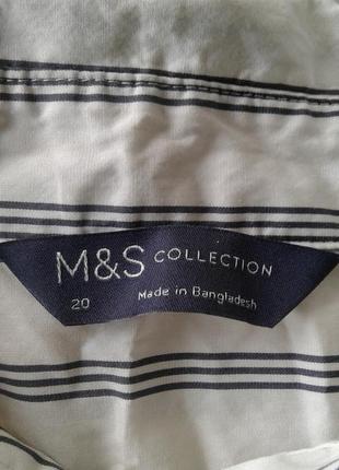 Хлопковая полосатая женская рубашка с длинным рукавом  m&s collection батал8 фото