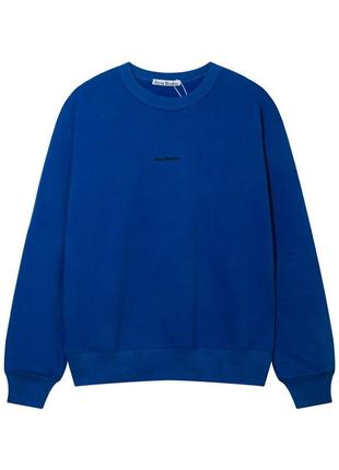 Acne studio center logo sweatshirt blue1 фото