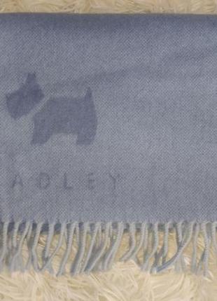 Radley шарф шерсть шерстяной теплый брендовый шерсть голубой принт3 фото