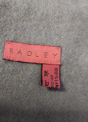Radley шарф шерсть шерстяной теплый брендовый шерсть голубой принт8 фото