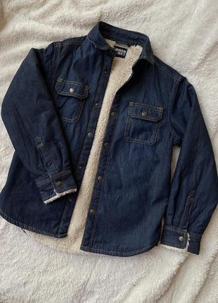 Рубашка джинсовая, куртка с мехом коттоновая next унисекс2 фото