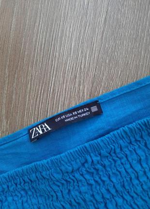 Zara коттоновый короткий топ, размер xs, 85% коттон, 15% лён2 фото