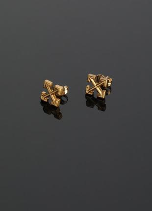 Сережки малі,золоте лого золоті 026232 - розмір1 фото