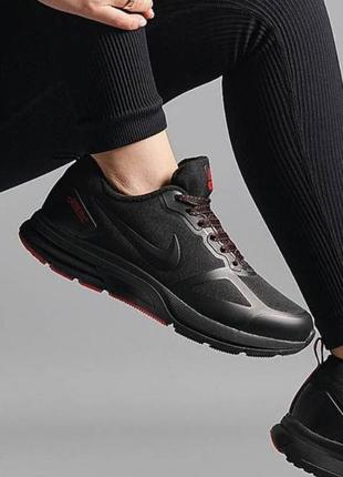 Утепленные на флисе кроссовки nike flykit racer w gore-tex black red
