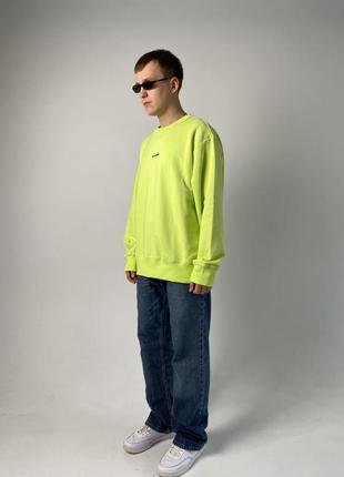 Acne studio center logo sweatshirt green2 фото