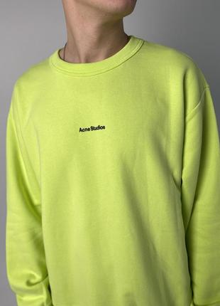 Acne studio center logo sweatshirt green3 фото