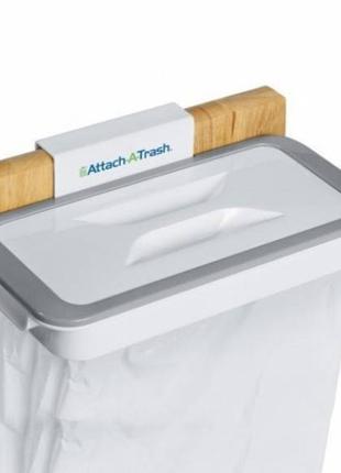 Складане навісне відро для сміття attach-a-trash для кухні з кришкою, тримач для сміттєвого пакета.4 фото