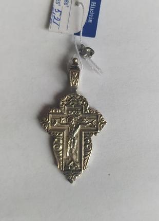 Подвеска крестик серебряный