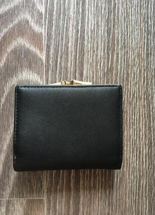 Гаманець маленький чорний кожзам. новий гаманець. стильний гаманець2 фото