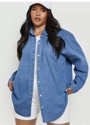 Шикарная джинсовая рубашка на пышные формы boohoo…