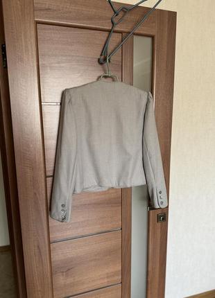 Стильный шерстяной серый итальянский пиджак жакет бомбер размер s6 фото