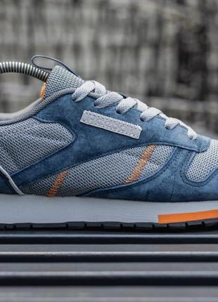 Reebok classic blue grey1 фото