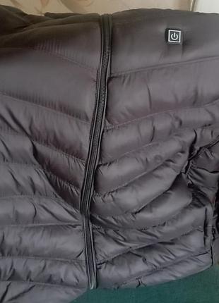 Куртка с подогревом от повербанка lesko usb m09-4 s black 4 зоны поди