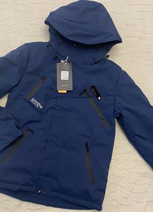 Демісезонна куртка ветровка з капюшоном для хлопчика 140-158