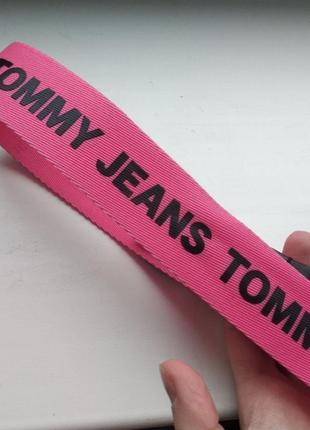 Ремінь tommy jeans рожевий лого2 фото