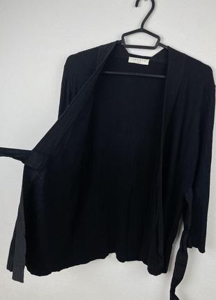 Женский кардиган накидка халат черный с поясом sandro paris2 фото