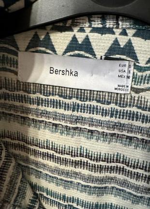 Плотная жаккардовая рубашка bershka (пуговица)8 фото