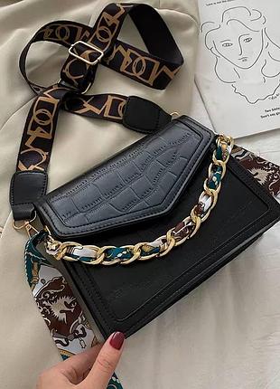 Сумка женская кросс-боди классическая на широком ремешке