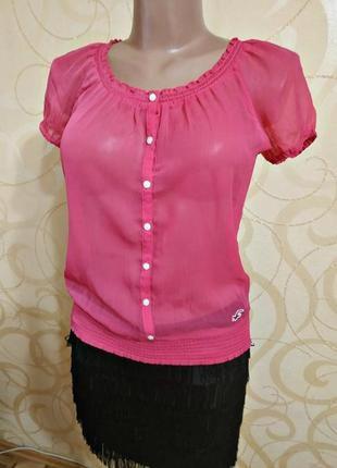 259.яскрава рожева блуза модного американського бренду hollister3 фото