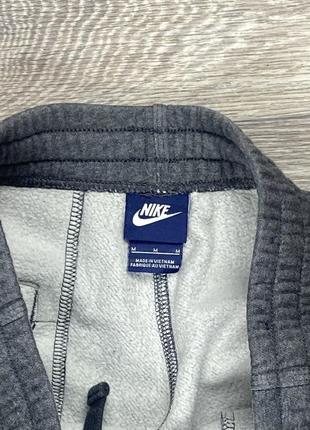 Nike штаны m размер флисовые на манжете серые оригинал3 фото