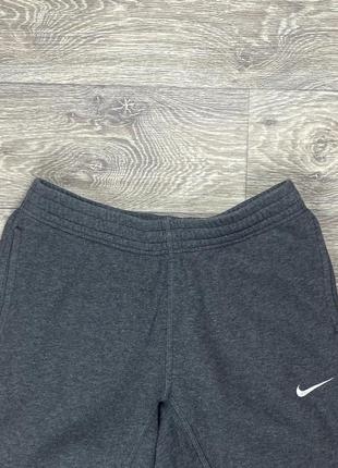 Nike штаны m размер флисовые на манжете серые оригинал2 фото