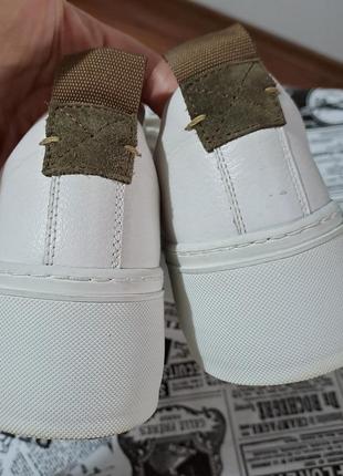 100% кожа фирменные белые кожаные кроссовки на танкетке6 фото