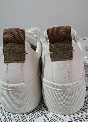 100% кожа фирменные белые кожаные кроссовки на танкетке8 фото