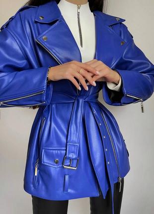 Куртка косуха з екошкіри жіноча люкс
