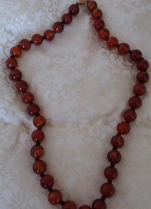 Бусы с натурального камня агата. длинна 48 см.