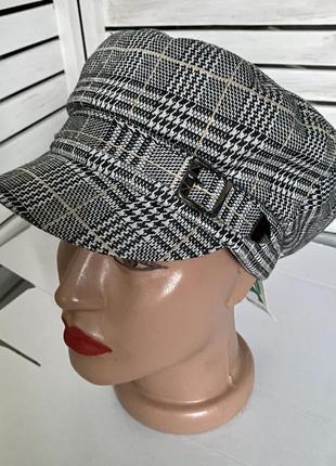 Кепка весенняя, в клетку, флисе