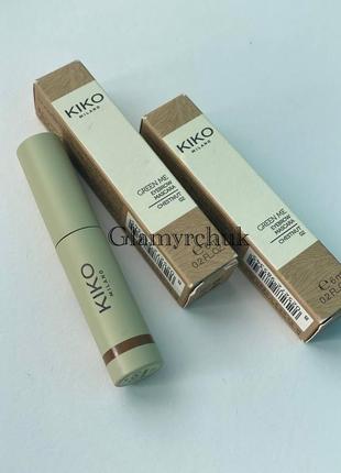 Тушь для бровей kiko milano green me 02 цветная тушь для бровей с пшеничными отрубями, coloured eyebrow mascara.