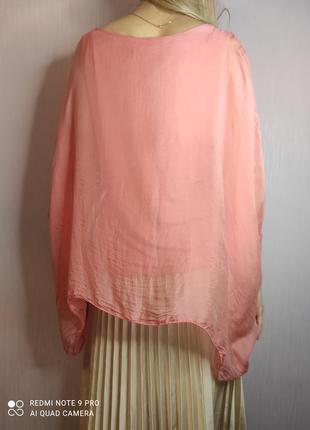 Італія шовкова блуза сорочка топ шовк персикова италия шелк шелковая блузка оригинал10 фото