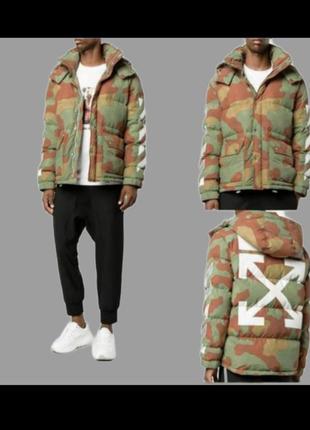 Зимова куртка пуховик парка off white camo