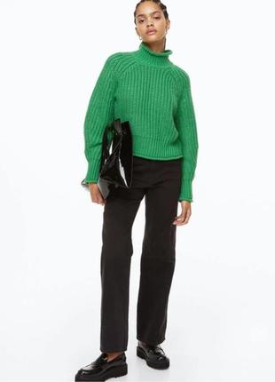 Кофта h&amp;m зеленая вязаная под горло свечером 4