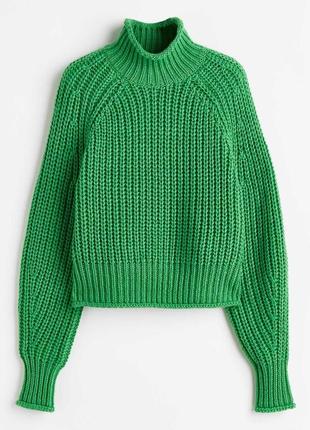 Кофта h&amp;m зеленая вязаная под горло свечером 3