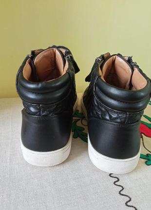 Мужская обувь/ брендовые стильные ботинки хайтопы кроссовки черные 🖤 41 размер, стелька 26,5 см, steve madden4 фото
