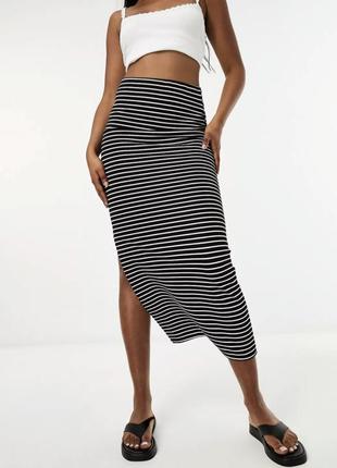 Юбка мидмакси с боковым разрезом из вискозы dorothy perkins